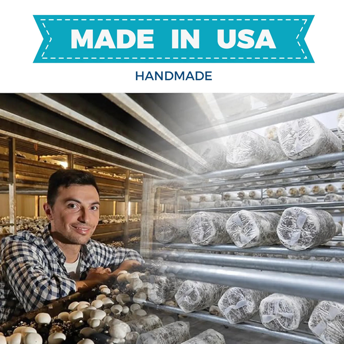 Proudly handmade in the USA, our Shroom Nature organic mushroom grow kits are crafted by experts in a professional facility.