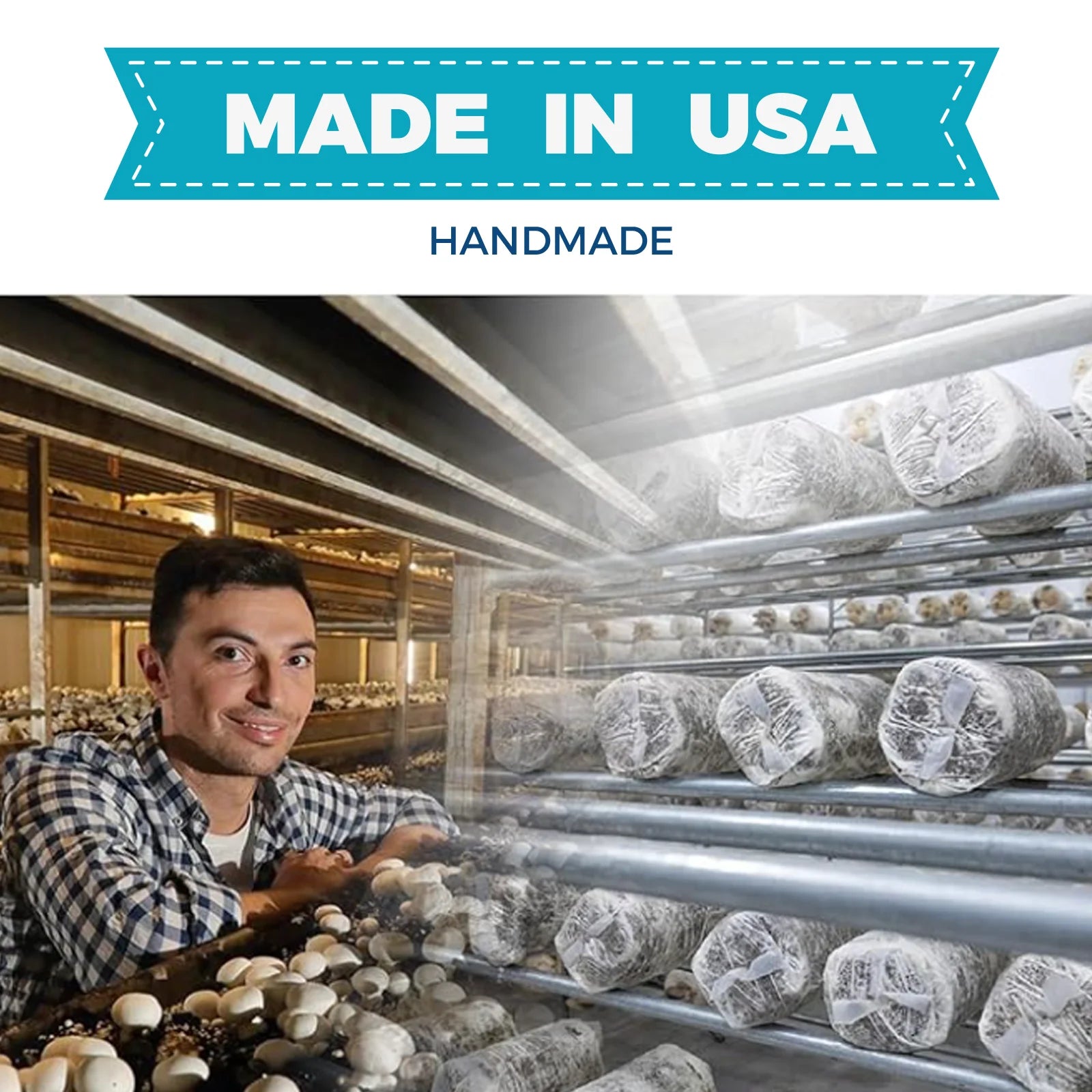 Proudly handmade in the USA, our Shroom Nature organic mushroom grow kits are crafted by experts in a professional facility.